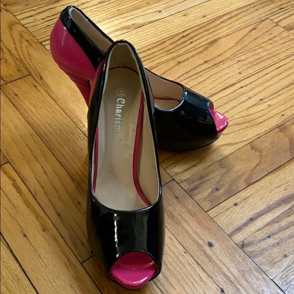 Black and Pink open toe Size 41 - Picture 2 of 7